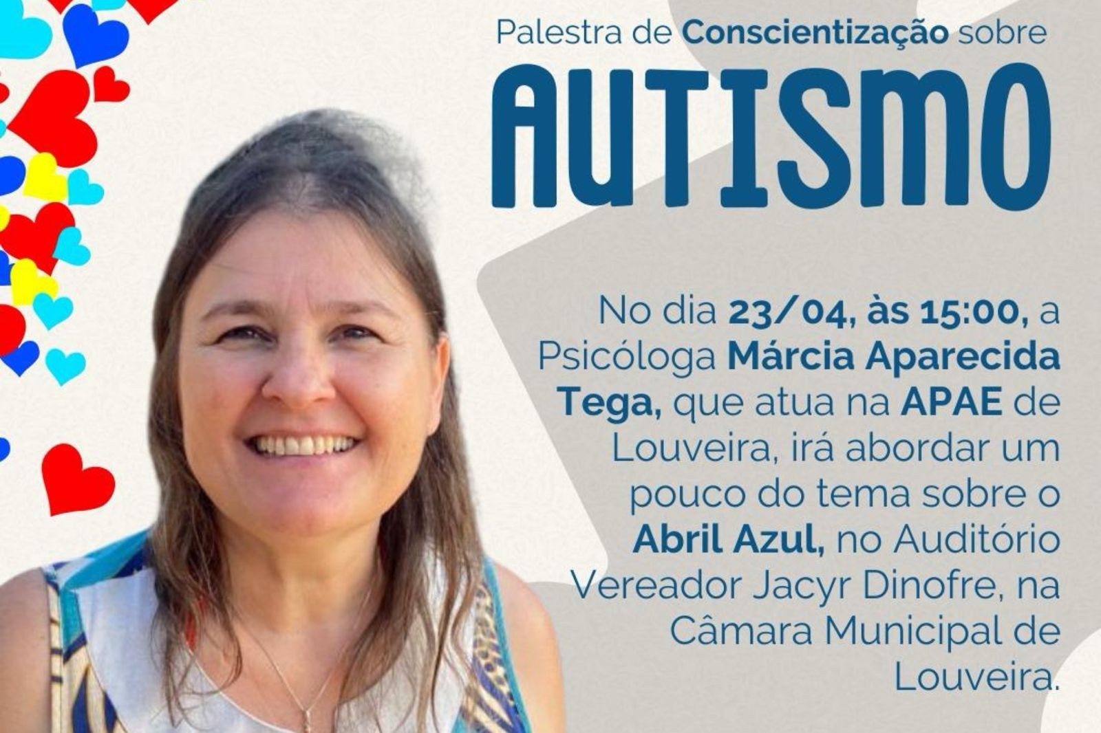 Conscientização sobre autismo é tema de palestra na Câmara