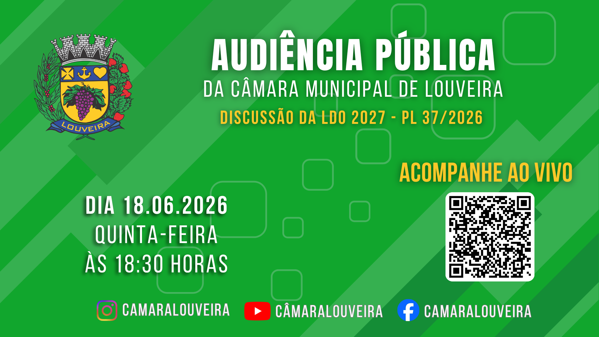 População é convidada para audiência pública sobre a LDO de 2027