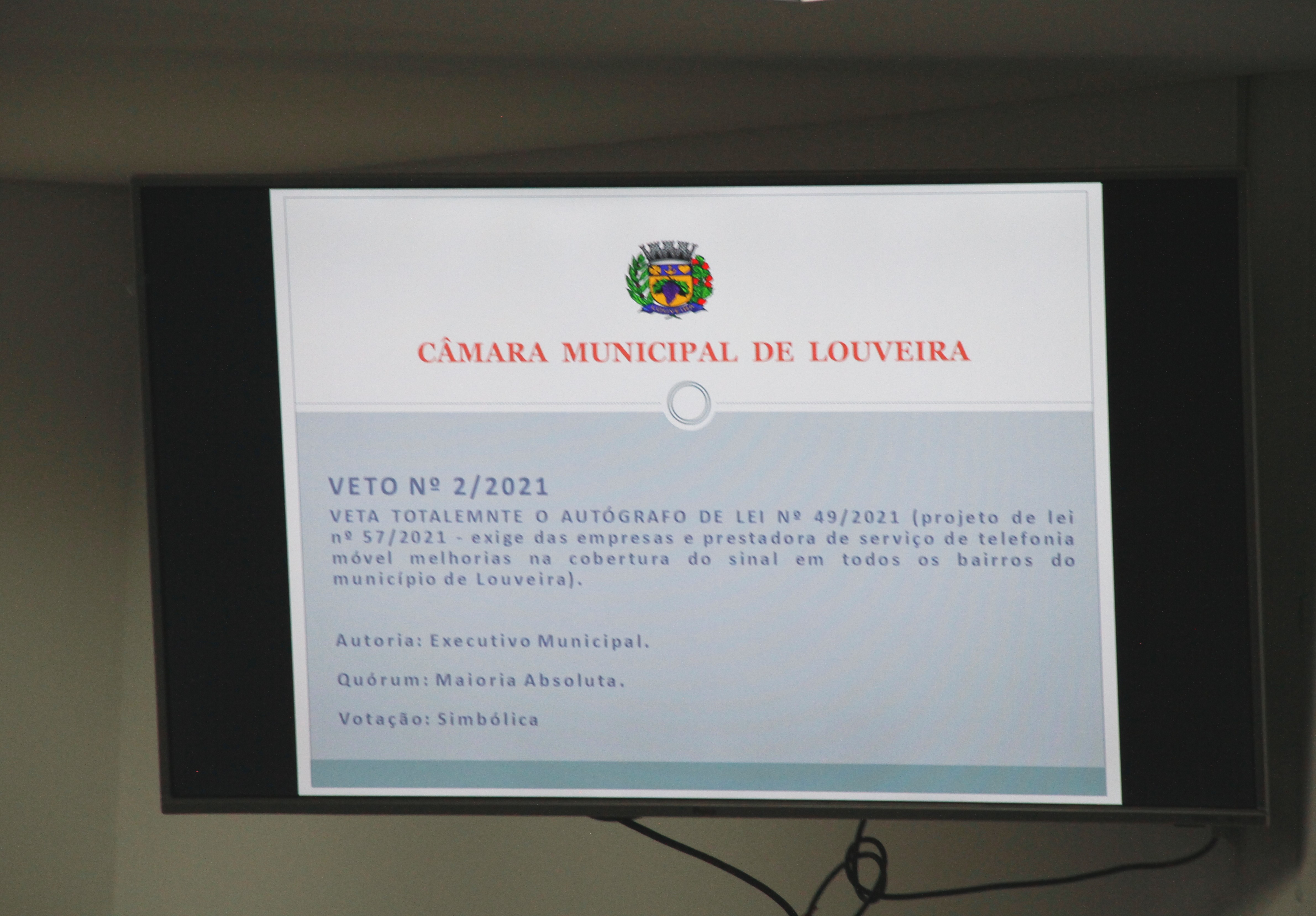 Vereadores mantêm Veto ao Autógrafo de Lei 49