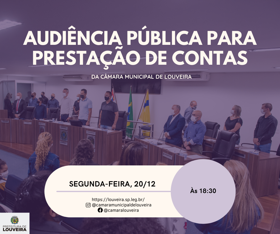 Câmara realiza audiência para Prestação de Contas